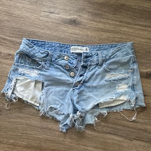 Abercrombie Distressed Boyfriend Short Denim Shorts
